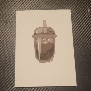 Gray Phone Case with Straw Design